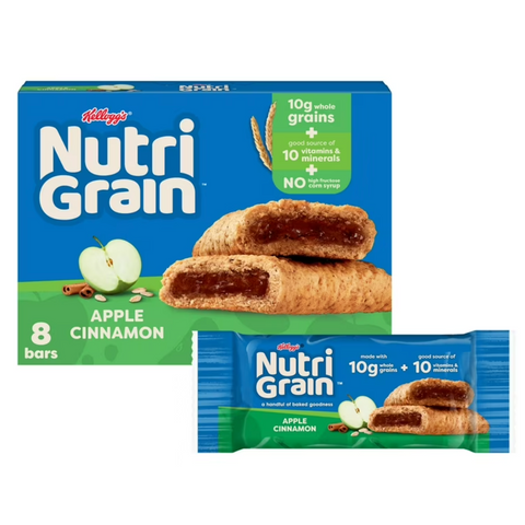 Kellogg's Nutri-Grain Apple Cinnamon Chewy Breakfast Bars, 8 Count