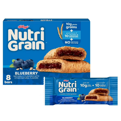 Kellogg's Nutri-Grain Blueberry Chewy Breakfast Bars, 8 Count