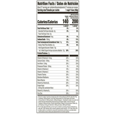 Cookie Crisp Cereal, Chocolate Chip Cookie Taste, Value Bag, 35 oz