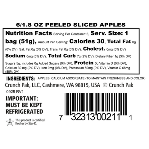 Crunch Pak Grab N Go! Sliced Apples, 6 Count