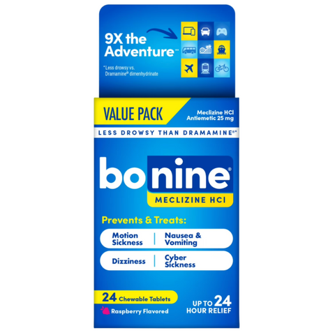 Bonine Motion Sickness and Nausea Relief, Chewable Tablets, 24 Count