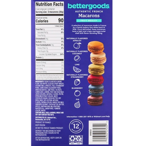 bettergoods Fruit Medley Macarons, 5.4 oz, 12 Count