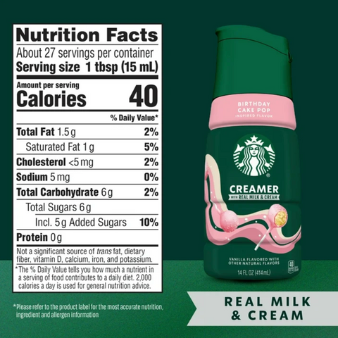 Starbucks Birthday Cake Pop Coffee Creamer, 14 fl oz