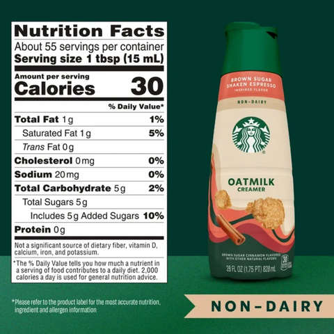 Starbucks Non-Dairy Brown Sugar Shaken Espresso Coffee Creamer, 28 fl oz