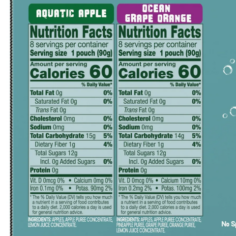 GoGo squeeZ No Sugar Added Apple Grape Orange Applesauce Variety, 3.2 oz, 16 Ct