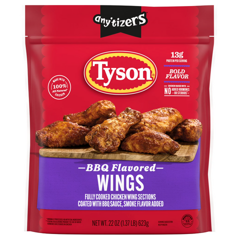 Tyson Any'tizers® BBQ Flavored Bone In Chicken Wings, 22 oz