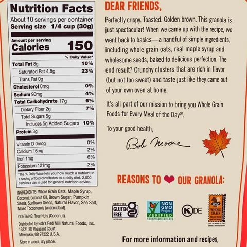 Bob's Red Mill Maple Sea Salt Granola, Ready-to-Eat, 11 oz