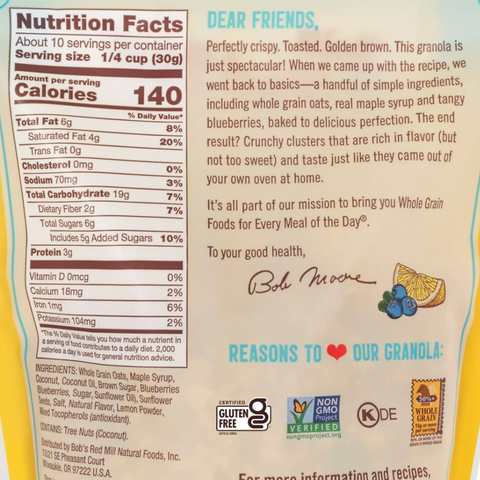 Bob's Red Mill Lemon Blueberry Granola, Ready-to-Eat, 11 oz