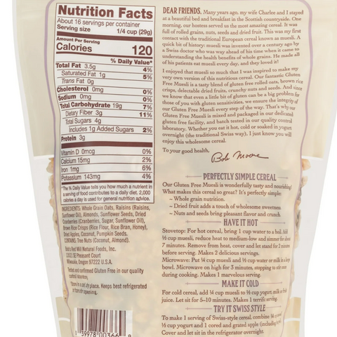 Bob's Red Mill, Muesli, European Style, Gluten Free, 16 oz