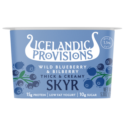 Icelandic Provisions Thick & Creamy Skyr, Low Fat, Blueberry Bilberry, 5.3 oz