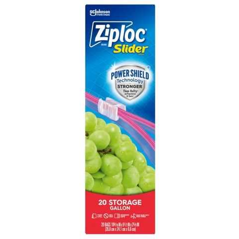 Ziploc® Brand Gallon Slider Storage Bags, 20 Count