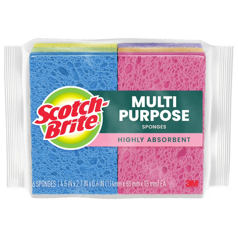 Scotch-Brite Ocelo Multi Purpose Sponges, 6 Count