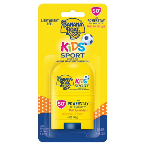 Banana Boat Kids Sport Sunscreen Stick SPF 50, Kids Sunscreen Stick, Child Travel Sunscreen, 0.5 oz