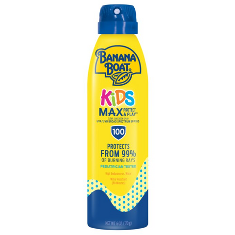 Banana Boat Kids Max Protect & Play Sunscreen Spray SPF 100, Kids Sunscreen Spray, Sunblock, 6 oz