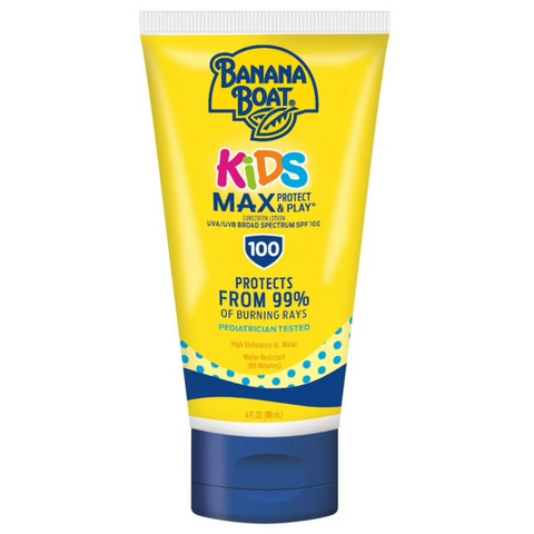 Banana Boat Kids Max Protect & Play Sunscreen SPF 100, Kids Sunscreen Lotion, Sunblock, 4 fl oz