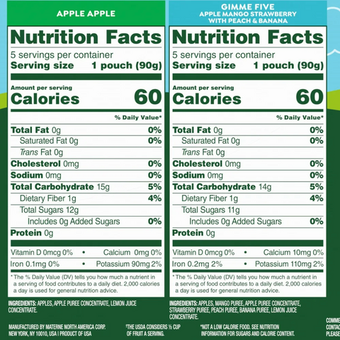 GoGo squeeZ Apple & Gimme 5 Applesauce & Fruit Puree Variety, 3.2 oz, 10 Ct