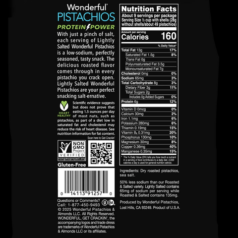 Wonderful Pistachios Lightly Salted, 16 oz