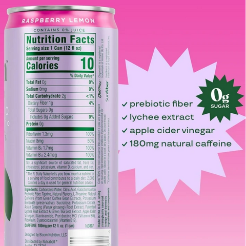 Bloom Nutrition Sparkling Energy Drink, Variety, 12 fl oz, 12 Count