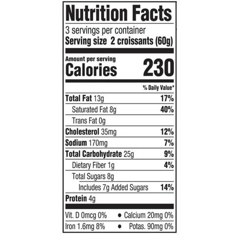 Marketside Mini Chocolate Baked Croissants, 6.35 oz, 6 Count