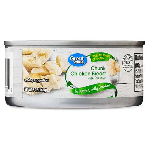 Great Value Chunk Chicken Breast with Rib Meat in Water, 5 oz