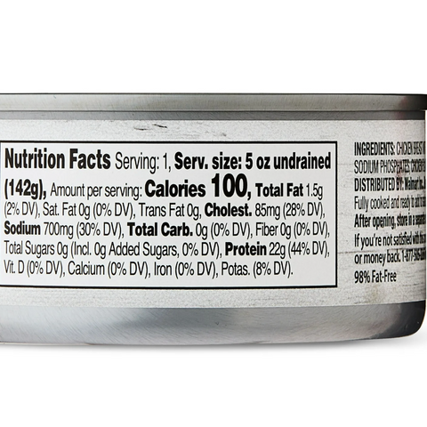 Great Value Chunk Chicken Breast with Rib Meat in Water, 5 oz