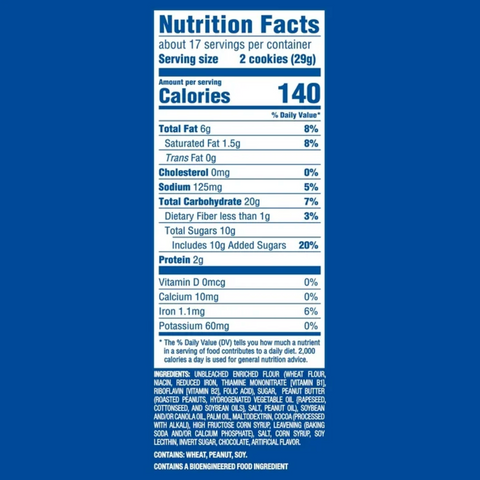 OREO Peanut Butter Cookies, Family Size, 17 oz.