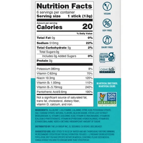 Liquid I.V.® Rainbow Sherbet Sugar-Free Hydration Multiplier® Powdered Electrolyte Drink Mix, 6 Ct