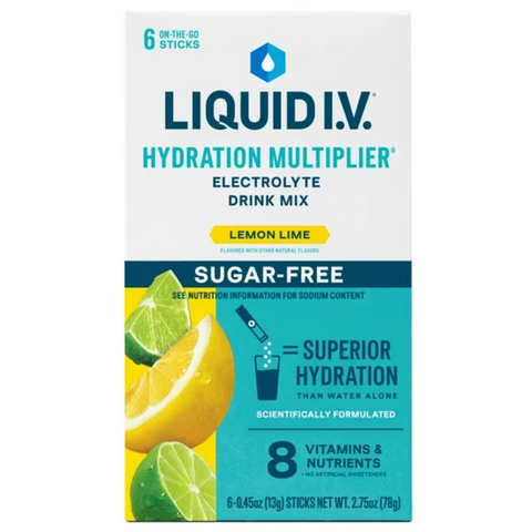 Liquid I.V.® Lemon Lime Sugar-Free Electrolyte Drink Mix, 6 Ct