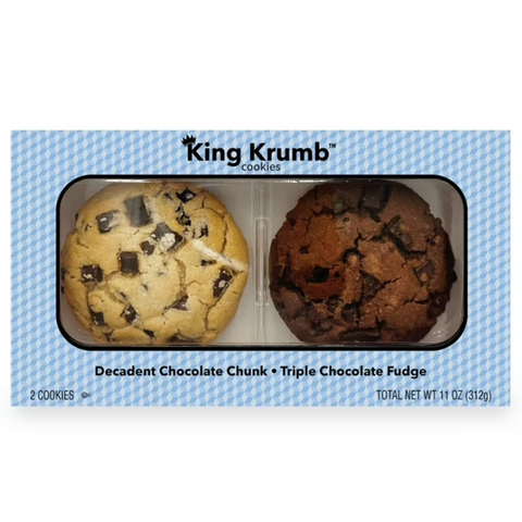 King Krumb Decadent Chocolate Chunk and Triple Chocolate Fudge Bakery Cookies, 2 Count