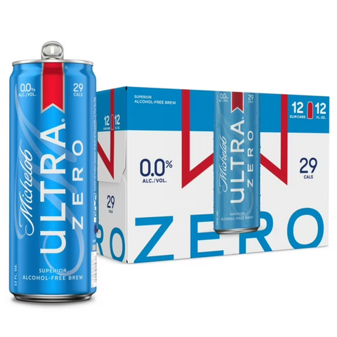 Michelob Ultra ZERO Non-alcoholic American Lager Beer12 fl oz, 12 Count