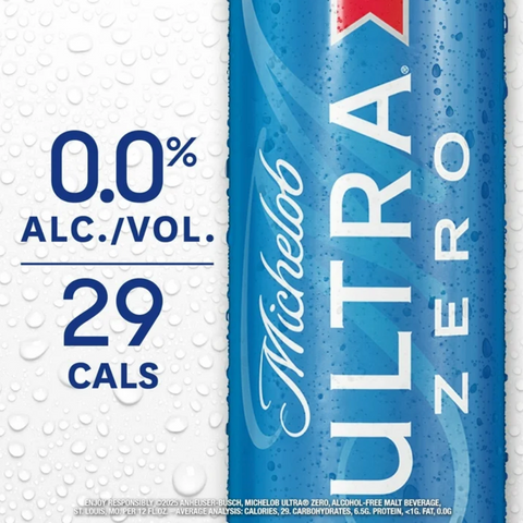 Michelob Ultra ZERO Non-alcoholic American Lager Beer12 fl oz, 12 Count