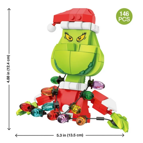 Brickcraft The Grinch Lights Out Grinch Decoration Building Kit (146-Piece Set), Christmas Decoration, Holiday Collectible Brick Toy