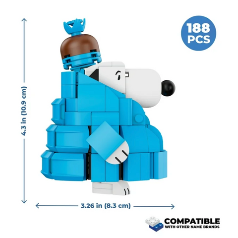 Brickcraft Peanuts Snoopy with Puffer Jacket Lights Out Grinch Decoration Building Kit (188-Piece Set), Christmas Decoration, Holiday Collectible Brick Toy