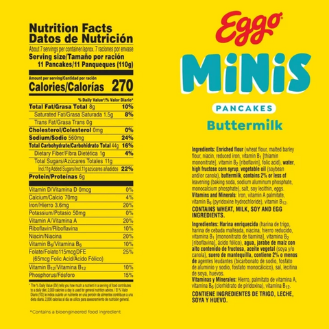 Eggo Minis Original Pancake Bites, Frozen Breakfast, 28.2 oz, 80 Count
