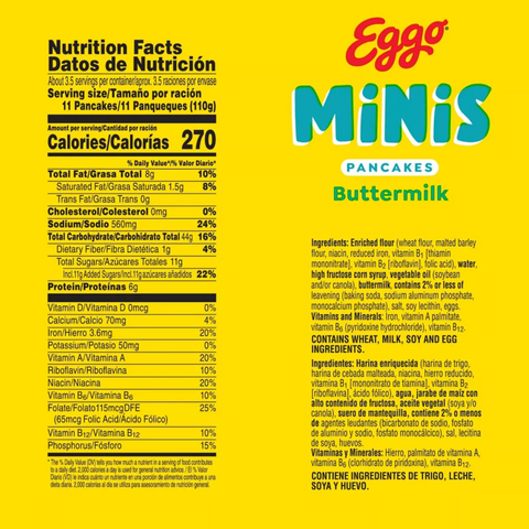 Eggo Minis Frozen Pancake Bites Buttermilk, 40 Count