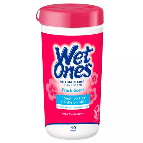 Wet Ones Antibacterial Hand Wipes Canister, Fresh Scent, 40 Count