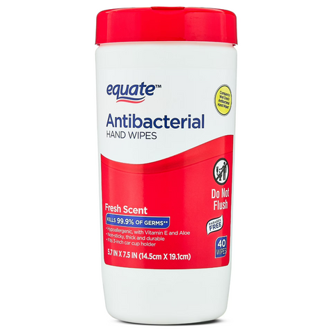 Equate Antibacterial Hand Wipes, Fresh Scent, 40 Count
