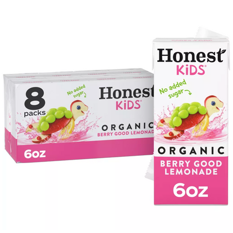 Honest Kids Organic Berry Lemonade Juice Drink, 6 fl oz, 8 Count