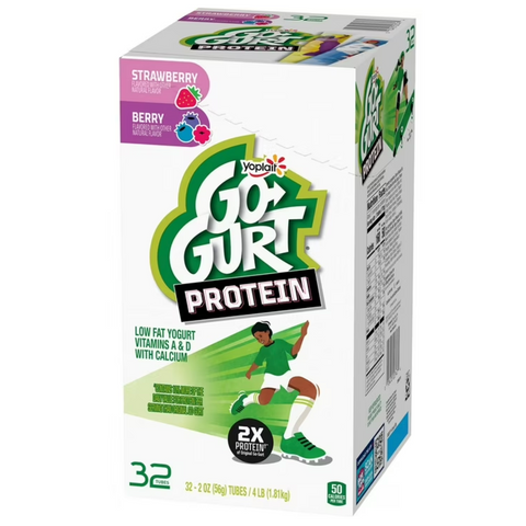 Yoplait Go-Gurt Protein Kids Yogurt, Variety Pack, 2 oz., 32 Count