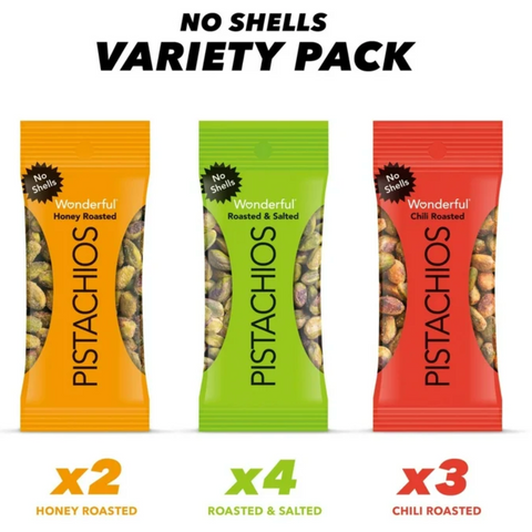 Wonderful Pistachios No Shells Variety, 0.75 oz, 9 Count