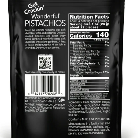 Wonderful Pistachios Chocolate Toffee, 4 oz.