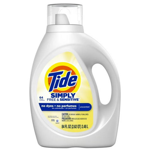 Tide Simply Liquid Laundry Detergent, Free & Sensitive, 84 fl oz