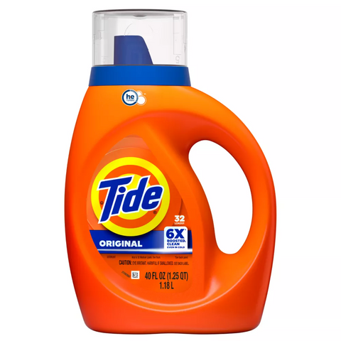 Tide Original HE Deep Cleaning Concentrated Liquid Laundry Detergent Soap, 40 oz