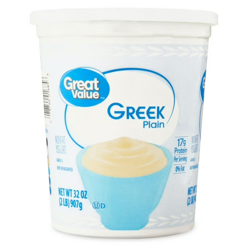 Great Value Plain Nonfat Greek Yogurt, 32 oz