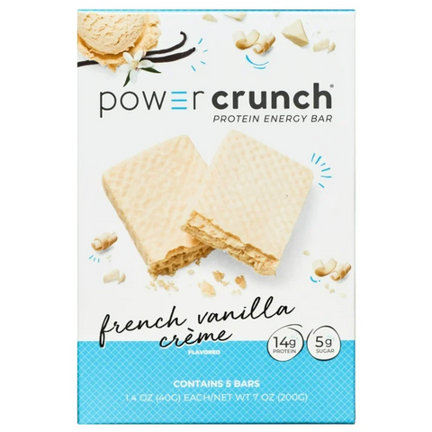 Power Crunch Original Protein Energy Bars, French Vanilla Cream, 1.4 oz, 5 Count