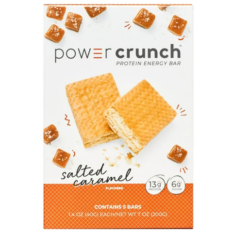Power Crunch Original Protein Energy Bars, Salted Caramel, 1.4 oz, 5 Count