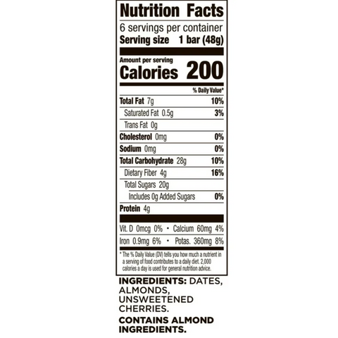 Larabar Cherry Pie Fruit and Nut Bars, Gluten Free and Vegan, 6 Count