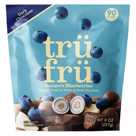 Tru Fru Frozen Whole Blueberries Immersed White & Dark Chocolate, 8 fl oz