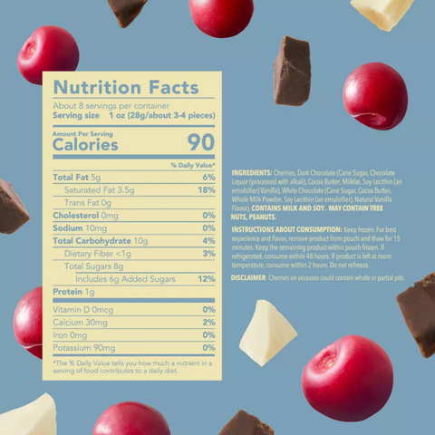 Tru Fru White & Dark Chocolate Frozen Whole Cherries, 8oz