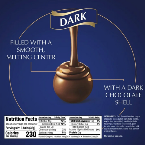 Lindt Lindor Dark Chocolate Candy Truffles, 5.1 oz,
